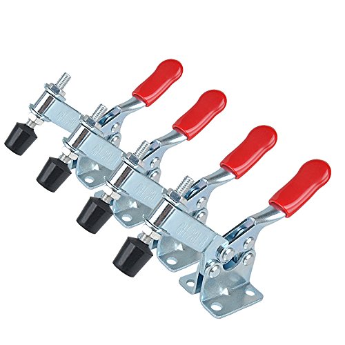E-TING Hand Tool 201B Toggle Clamp 198Lbs Antislip Red Horizontal Clamp 201-B Quick Release Tool (4) E-TING