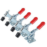 E-TING Hand Tool 201B Toggle Clamp 198Lbs Antislip Red Horizontal Clamp 201-B Quick Release Tool (4) E-TING