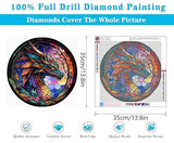 Meothan 5D Dragon Diamond Art Kit, Dragon Stained Glass Diamond Painting Kits for Adult Beginner Kids, Full Drill Dragon Diamond Art Painting Diamond Meothan