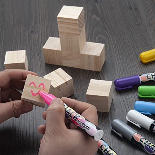Unfinished Wooden Blocks for Crafts 1.5 inch 10PCS Natural Solid Wood Blocks for Crafting, Blank Wooden Square Blocks Large Wood Cubes for Baby Coowayze