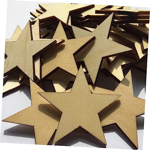 COHEALI Log Discs Log Slices DIY Wood Slices Star Wood Discs Wooden Decorate Blank COHEALI