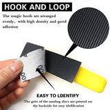 60 Sheets Micro Detail Sander Paper Kit,3.5”x 1”Hand Sanding Block for Small Projects Wet Dry Hook & Loop Silicon Carbide 80 to 400 Grit Sandpaper MAXMAN