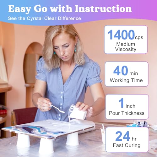 LET'S RESIN EPOXY RESIN 2 Gallon Casting Resin with Pumps, Bubble Free & High-Gloss Resin Epoxy Kit, Crystal Clear Epoxy Resin and Hardener for DIY LET'S RESIN EPOXY RESIN
