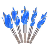 SOMADA Auger Drill Bit Set for Wood, 5-Piece, 1/2", 5/8", 3/4", 7/8" and 1" Inch Size, 4-Inch Long with Storage Case, Impact Wood Auger Set with SOMADA