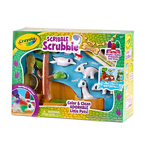 Crayola Scribble Scrubbie Pets Dinosaur Waterslide, Dinosaur Toys for Kids, Pet Grooming Set, Holiday Gifts for Kids, Ages 3+ Crayola