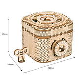 ROKR 3D Wooden Puzzle Mechanical Treasure Box Model DIY Brain Teaser Projects for Adult Kid Age 14+ ROKR