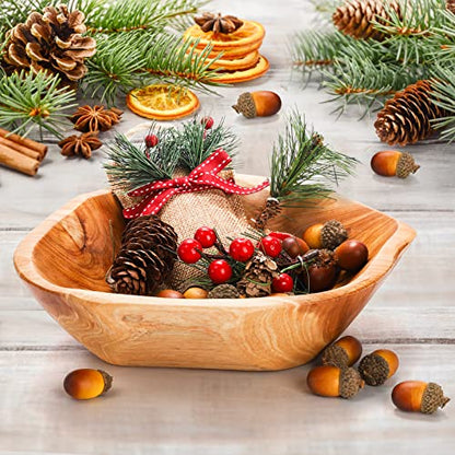 ZENFUN Wood Root Dish Bowl, Natural Wooden Bowl Snack Bowl, Handmade Serving Bowl for Candy, Bread, Snacks, Serving Appetizer Display, 7.8''-9.5'' - WoodArtSupply