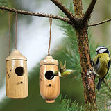 Hummingbird House 2022 New Wooden Bird House Pendant, Wren Swallow Sparrow Nesting Garden Decoration Hummingbird House Outside ... (1 Piece C) ... ASIBT