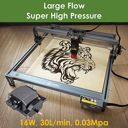 AquaMiracle Laser Air Assist Pump 30L/min (475GPH) 0.03MPa 16W Air Assist for Laser Cutter and Engraver, Remove Smoke and Dust, Protect Laser Lens, - WoodArtSupply