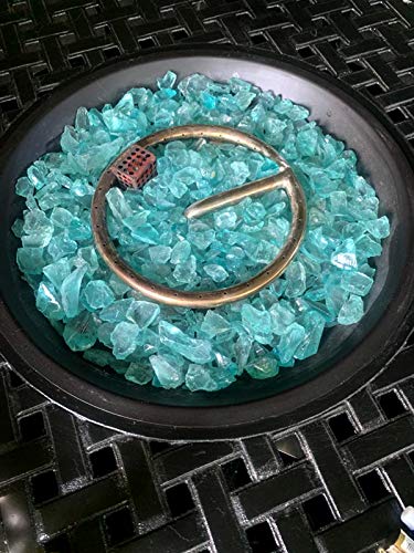 Mr. Fireglass Crushed Fire Glass for Natural or Propane Fire Pit Fireplace & Landscaping,10 lb High Luster Light Sea Blue - WoodArtSupply