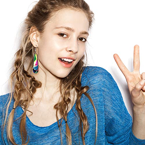 Unfinished Wooden Earrings Wooden Dangle Pendants Blank Wood Earrings 48 Pieces Natural Wood Charms with 48 Pieces Earring Hooks and 48 Pieces Jump Hicarer