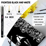 PAINTIGO Acrylic Paint Pens,8 Pack 4 Black 4 White Paint Markers, Paint Pens for Rock Painting Stone Ceramic Glass Wood Plastic Glass Metal PAINTIGO