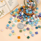 Wq Warmqing 390 Pieces Micro Glass Mosaic Tiles for Crafts,Tiny Iridescent Square Mosaic Glass Pieces,0.32 Inch Candy Mosaic Kits for Adults and WQ WARMQING