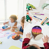 FSWCCK 24 PCS Wood Slices Bulk, 4-4.7 Inch Unfinished Natural with Tree Barks Rustic Wedding Centerpiece Disc, Craft Wood Pieces for Circles Craft FSWCCK