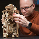 UGEARS Tourbillon Table Clock Kit - Sky Watcher 3D Wooden Puzzles Mechanical Clock Kit Idea DeskWood Clock Kits to Build - 3D Puzzles Model Kits for UGEARS