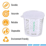 CANOPUS Paint Mixing Cups, Pack of 12 Cups with 3 Lids, 44-fl oz, Solvent Resistant, Reusable Clear Plastic Cups for Paint, Epoxy, Resin, Oil, CANOPUS