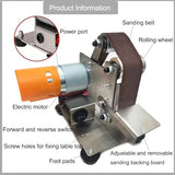 Electric Mini Belt Sander Polishing-Grinding Sharpener, 13 x 1.2inch Power 7 Adjustable Speed Multifunctional Mini Bench Belt Grinder Kit for Metal uioxcv