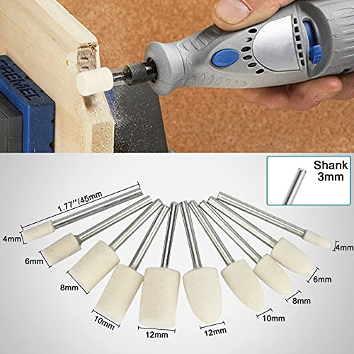75pcs Polishing Kit Buffing Wheels Set, SUNJOYCO Polishing Bit Abrasive Buffing Wheels Rotary Tool Accessories, Wire Brushes Flap Discs for Dremel, SUNJOYCO