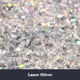 ANGXILIN Holographic Chunky Glitter, 190g/6.7oz Chunky and Fine Mixed Craft Glitter, Bulk Laser Sequin Glitter for Face Body Nail Art,Epoxy Resin ANGXILIN