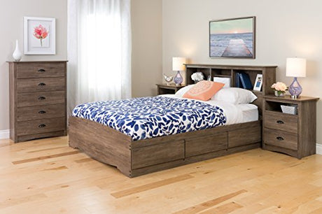 Prepac Salt Spring Rustic 5-Drawer Tall Dresser for Bedroom, Farmhouse Dresser Chest of Drawers 16" D x 31.5" W x 45.12" H, Drifted Gray, DDC-3345 Prepac