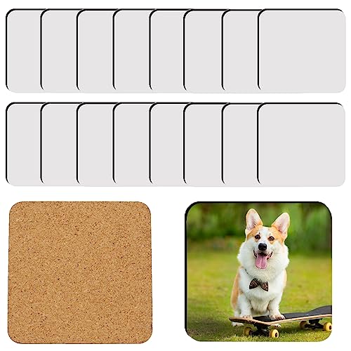 Sublimation Coasters Blanks Cork Back MDF Sublimation Blanks Bulk MDF Subliamtion Product Wood Hardboard Coasters Sublimation Square Coaster Blank