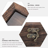 Mipcase Wood Glass Top Jewelry Display Case Accessories Storage, Wooden Jewelry Tray for Collectibles, Home Organization Box with Metal Clasp and Mipcase