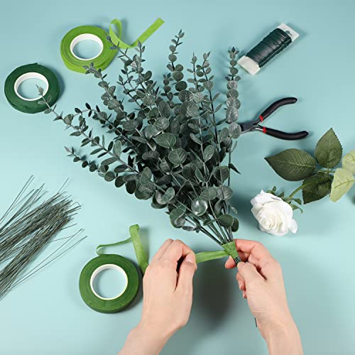 Pengxiaomei Floral Arrangement Kit, Floral Tape and Floral Wire with Cutter,Green Floral Tape 22 Guage Floral Stem Wire 26 Gauge Green Floral Wire - WoodArtSupply