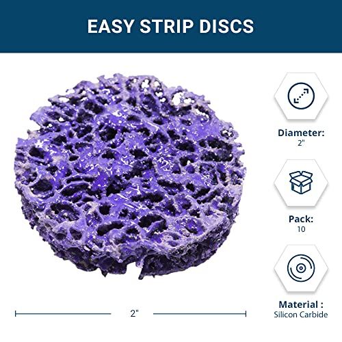 Benchmark Abrasives 2" Quick Change Non Woven Nylon Extra Coarse Strip Discs for Sanding Polishing Paint Removal with Male R-Type Backing Use with Benchmark Abrasives