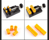 Mini Bench Clamp Flat Table Vice Adjustable Drill Press Vice for DIY Jewelry Walnut Nuclear Drilling Carving Watch Repair Tool Hozzwhoo