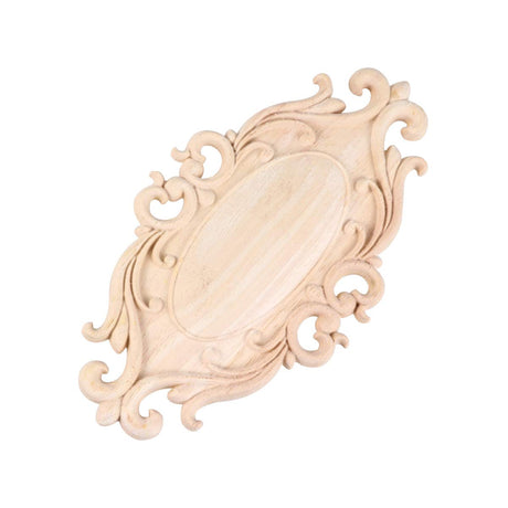 1pc Wood Appliques Onlays Furniture Onlays Carved Corner Onlay Furniture Decals Cabinet Corner Decal Western Style Furniture Solid Wood Cabinet LIOOBO