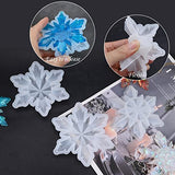 Sakolla 5 Pieces Christmas Silicone Resin Molds 3D Snowflake Molds Silicone Epoxy Casting Resin Mould for DIY Christmas Ornament Jewelry Pendant Sakolla