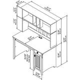 Bush Furniture Salinas Computer Hutch | Study Table with Drawers, Cabinets & Pullout Keyboard/Laptop Tray | Modern Home Office Work Desk with Bush Business Furniture