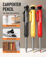 Nicpro 10 Pack Carpenter Pencil Set with Sharpener, Mechanical Carpenter Pencils with 21 Refill, Automatic Center Puncha and Carbide Scribe Tool, Nicpro