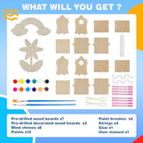 BelloChiddo 2 Pack DIY Birdhouse Kit with Wind Chime - Creative Wooden Craft for Kids to Build and Paint BELLOCHIDDO