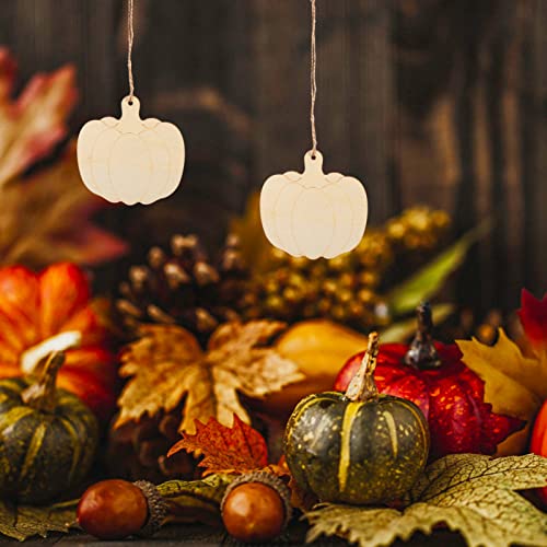 Sewroro 30pcs Wooden DIY Pumpkin Unfinished Wood Craft Cutout Blank Pumpkin for Halloween Fall Thanksgiving Party DIY Craft Decoration Supplies Sewroro