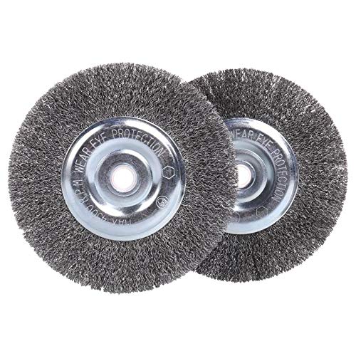 6 inch Wire Wheel for Bench Grinder,Coarse Crimped Wire 0.012-Inch with 1/2'' and 5/8'' Arbor Hole,2PCS - WoodArtSupply