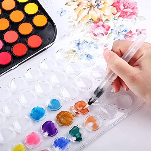48-Color Watercolor Paint Set With Brush, Refillable Water Brush Pen, Palette, and Water-Washable Paints for Kids, Adults and Artists RVOGJP