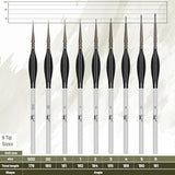 Mr. Pen- Detail Paint Brushes Set, 9 pcs, Silver/Black, Miniature Paint Brushes, Thin Paint Brushes, Model Paint Brushes, Fine Tip Paint Brush, Face Mr. Pen