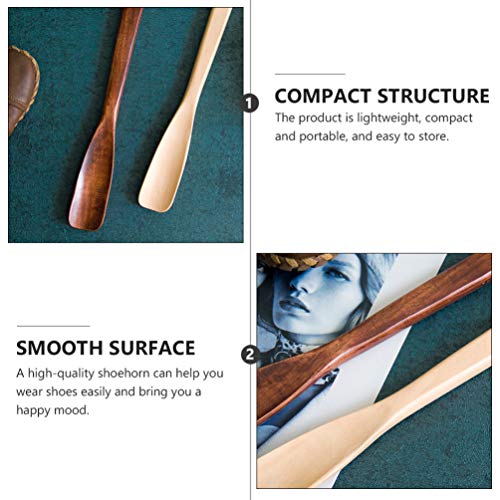 EXCEART Pocket Tool 2pcs Portable Solid Wood Shoehorn Tools for Boots Boot Inserts for Travel Shoe Horn Mini Funnel Stainless Steel Funnel Pro Tools EXCEART