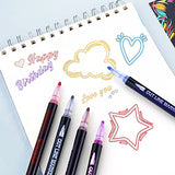 Banral 36 Colors Glitter Markers, Double Line Outline Markers, Super Squiggles Shimmer Outline Marker Set, Self Outline Metallic Doodle Drawing Pens Banral