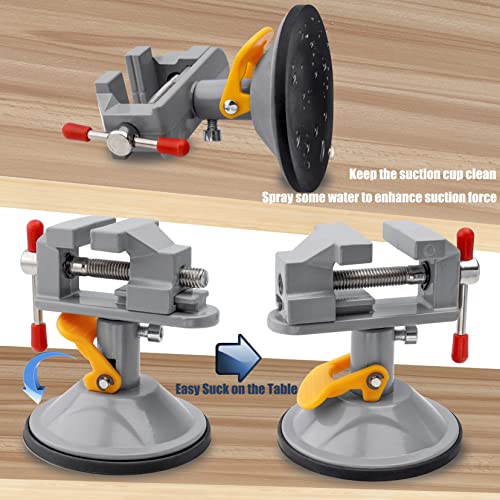 Yakamoz Mini Bench Vise 360 Degree Suction Vise Small Table Vice Clamp Workbench Vise for Jewelry Making DIY Wood Craft Carving Breads Drilling Bed YAKAMOZ