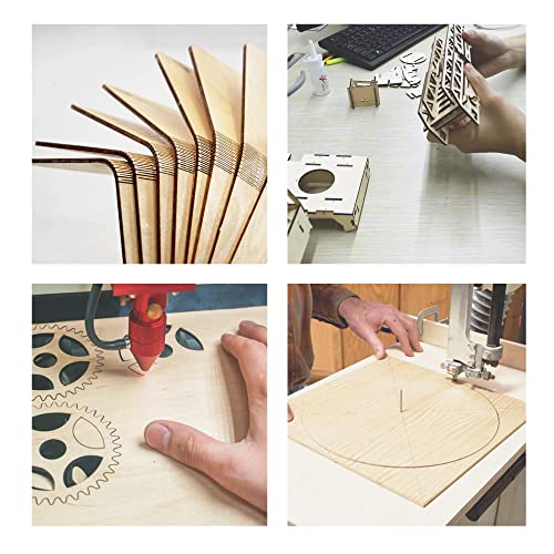 Plywood Sheet Board, A Grade, 16" x 12" x 1/8" inch, 3mm Thick, Pack of 5 Unfinished for Crafts Basswood by Craftiff Craftiff