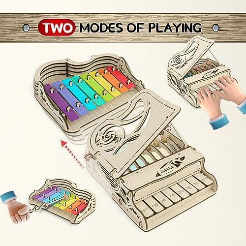 nicknack 3D Wooden Model Kits Assembly Piano Mechanical Music Model Wooden Puzzle for Teens and Adults nicknack