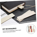 Tofficu 1 Set Wooden Bookmark Wood Crafts Tags Wooden Craft Bookmarks Unfinished Bookmark Blank Wooden Gift Tags Labels Lables Rustic Blank DIY Tofficu