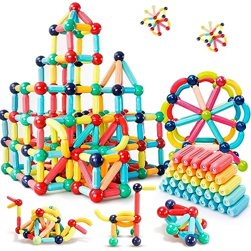 DMOIU Magnetic Building Blocks STEM Educational Toy for Kids Montessori Learning Sticks and Balls, Sensory Activities Toys for Toddlers, Gift for DMOIU