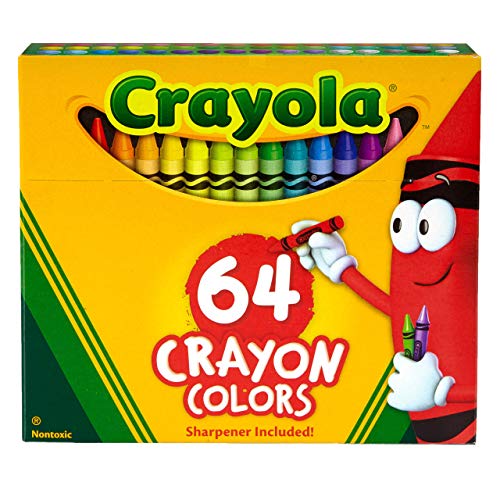 Crayola Crayons, Crayon Box with Sharpener, 64 ct - WoodArtSupply