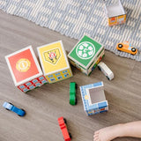 Melissa & Doug Nesting and Sorting Blocks - 6 Buildings, 6 Wooden Vehicles - Numbers Learning, Car Garage, Sorting And Stacking Toys For Toddlers Melissa & Doug