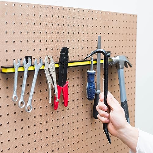 Master Magnetics 24” Heavy-Duty Magnetic Tool Holder, Easy-Install, 20-lb per inch Pull Force, Black Powder Coat with Yellow Stripe (AM1PLC) Master Magnetics