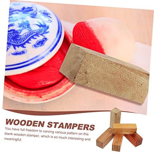 Ciieeo 5pcs Carved Wood DIY Carving Basswood Blocks Diary Unfinished Wood Whittling Blocks Carving Wood Stamp Kits Whittling Decorating Tools Cards Ciieeo