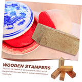 Ciieeo 5pcs Carved Wood DIY Carving Basswood Blocks Diary Unfinished Wood Whittling Blocks Carving Wood Stamp Kits Whittling Decorating Tools Cards Ciieeo